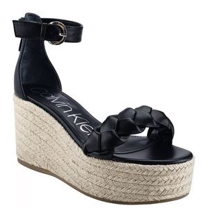 Like New Calvin Klein Thea Espadrille Wedge Sandals